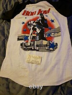 VTG Orig Bon Jovi'no place like home' 1987 Concert T shirt with TICKET STUB