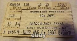 VTG Orig Bon Jovi'no place like home' 1987 Concert T shirt with TICKET STUB