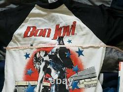 VTG Orig Bon Jovi'no place like home' 1987 Concert T shirt with TICKET STUB