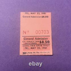Van Halen Freedom Hall Louisville Kentucky Concert Ticket Stub Vintage May 1981