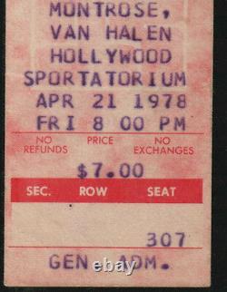 Van Halen -Journey-Montrose -4-21-78-Hollywood, Florida concert ticket stub 1978