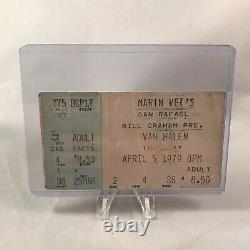 Van Halen Marin Veterans Auditorium CA Concert Ticket Stub Vintage April 5 1979