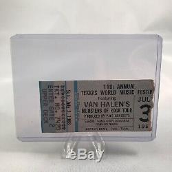 Van Halen Metallica Texxas World Music Festival Concert Ticket Stub July 3 1988