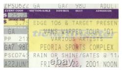 Vans Warped Tour 2001 Concert Ticket Stub Peoria AFI 311 Blink 182 6/22/2001