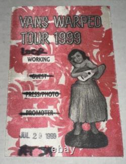 Vans Warped Tour Atlanta Concert Eminem Blink 182 Pass Ticket Stub 7/29/1999