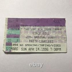 Vince Gill Patty Loveless USF Sun Dome Tampa FL Concert Ticket Stub Vintage 1996