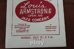 Vintage 1958 Louis Armstrong Jazz Concert Program + Ticket Stub Baltimore, MD