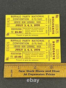 Vintage 1970 Buffalo Party Rock Concert Eatonville WA unused tickets