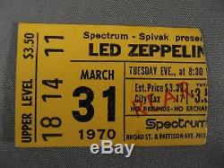 Vintage 1970 Led Zeppelin Concert Ticket Stub March 31, 1970 At The Spectrum #3