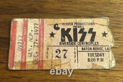 Vintage 1977 Kiss Concert Ticket Stub 12/27/77 Baton Rouge Louisiana