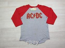 Vintage 1980 Back in Black ACDC Tour Concert Band Raglan T-Shirt withTicket Stub