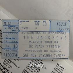 Vintage 1984 The Jacksons Victory Tour Concert Ticket Stub BC Place