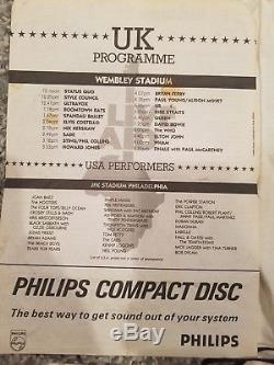 Vintage 1985 LIVE AID UK Concert Bundle Lot Shirt Program Ticket Stub
