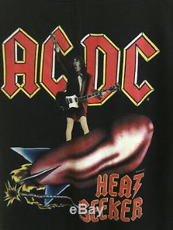 Vintage 1988 AC/DC tshirt Concert Tour Heat Seeker with original ticket stubs