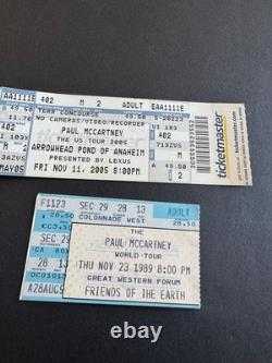 Vintage 1989 & 2005 Concert Ticket Stub Paul Mccartney In California