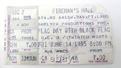 Vintage Black Flag Concert Ticket Stub Fireman's Hall Ft. Lauderdale 6-14-85