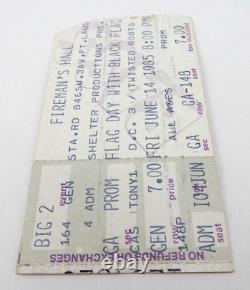 Vintage Black Flag Concert Ticket Stub Fireman's Hall Ft. Lauderdale 6-14-85