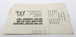 Vintage Black Flag Concert Ticket Stub Fireman's Hall Ft. Lauderdale 6-14-85