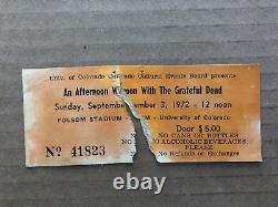 Vintage CONCERT TICKET STUB 1972 An Afternoon with Grateful Dead U of Colorado #67