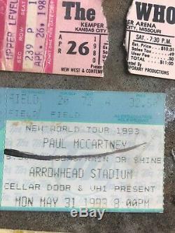 Vintage Concert Ticket Stubs Bowie, Stones, U2, Queen, Pink Floyd & more