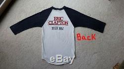 Vintage Eric Clapton 1982 Tour Tshirt & Ticket Stub 80's Concert Raglan T Shirt