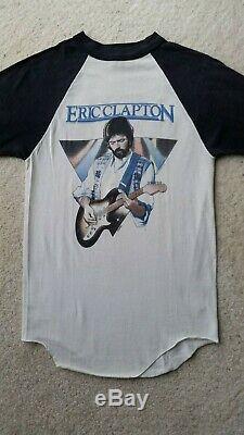 Vintage Eric Clapton 1982 Tour Tshirt & Ticket Stub 80's Concert Raglan T Shirt