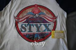 Vintage Feb. 6, 1981 STYX Concert T-SHIRT withTICKET STUB Houston PARADISE THEATRE