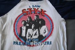 Vintage Feb. 6, 1981 STYX Concert T-SHIRT withTICKET STUB Houston PARADISE THEATRE