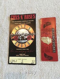 Vintage Guns N Roses Concert Shirt 1991 Theater Tour Sz Large plus a Ticket Stub