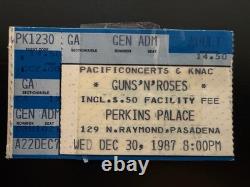 Vintage Guns N Roses Concert Ticket Stub Perkins Palace Pasadena Dec 30, 1987