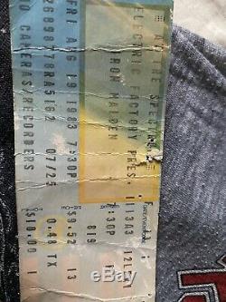 Vintage Iron Maiden World Piece Beast On The Run 1973 Concert Shirt Ticket Stub