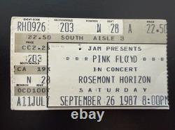 Vintage JAM Pink Floyd Concert Ticket Stub Rosemont Horizon Illinois 9/26/1987