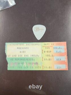 Vintage KISS Concert Ticket Stub Guitar Pick September 14th 1979 Riverfront