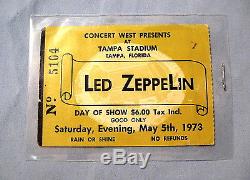 Vintage LED ZEPPELIN & PINK FLOYD Original Concert Ticket Stub Tampa Stadium FL