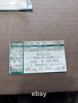 Vintage Metallica Concert Ticket Stub & VIP After Show Pass Lot 1988 2000 Metal