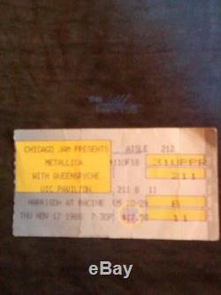 Vintage Metallica shirt and concert ticket stub from 88