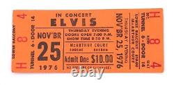Vintage NOV 1976 Elvis Presley Concert Ticket Stub Eugene Oregon Mac Court