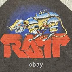 Vintage Ratt T-shirt and Concert Ticket Stub 1984 Ratt N Roll Tour Stitch Large