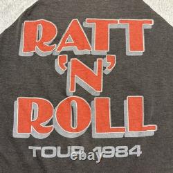 Vintage Ratt T-shirt and Concert Ticket Stub 1984 Ratt N Roll Tour Stitch Large