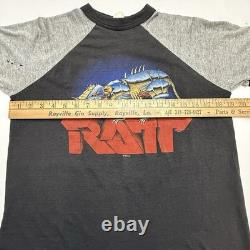 Vintage Ratt T-shirt and Concert Ticket Stub 1984 Ratt N Roll Tour Stitch Large