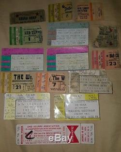 Vintage Rock concert ticket stubs rock and roll
