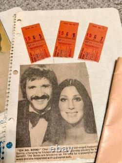 Vintage Sonny & Cher Concert Program & 3 Ticket Stubs 1972, San Antonio