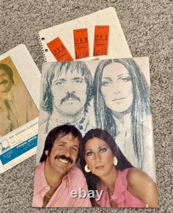 Vintage Sonny & Cher Concert Program & 3 Ticket Stubs 1972, San Antonio