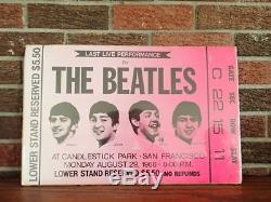 Vintage The Beatles Original Ticket Stub Poster from last concert in US