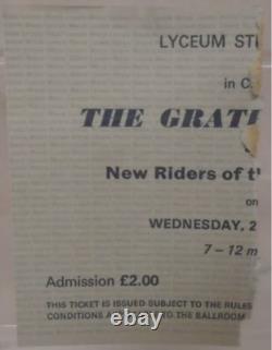 Vintage The Grateful Dead Ticket Stub 1972 Lyceum Ballroom London Concert Rare