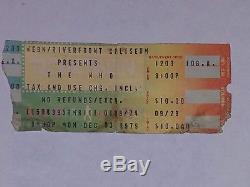 Vintage antique THE WHO concert disaster ticket stub Cincinnati Dec 3, 1979