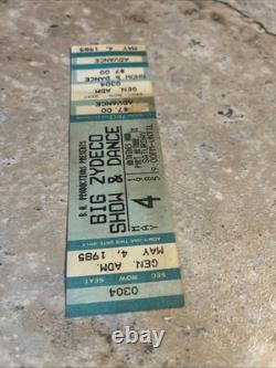 Vintage concert ticket stub for a Big Zydeco Show & Dance 1985