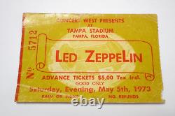 Vtg 1973 Led Zeppelin Music Concert Ticket Stub Tampa Stadium Florida