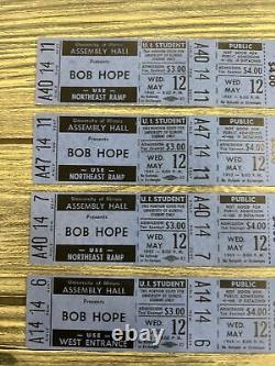 Vtg Bob Hope May 2 1965 Concert Ticket Stub Lot Unused Illinois Assembly Hall