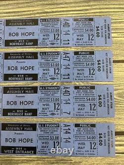 Vtg Bob Hope May 2 1965 Concert Ticket Stub Lot Unused Illinois Assembly Hall